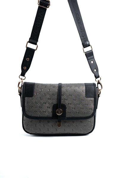 Silver Polo بلاتينيوم - حقيبة كروس نسائية سوداء SP1182