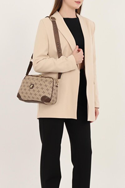Silver Polo Dark Beige - Brown Sp1094 Women's Crossbody Bag