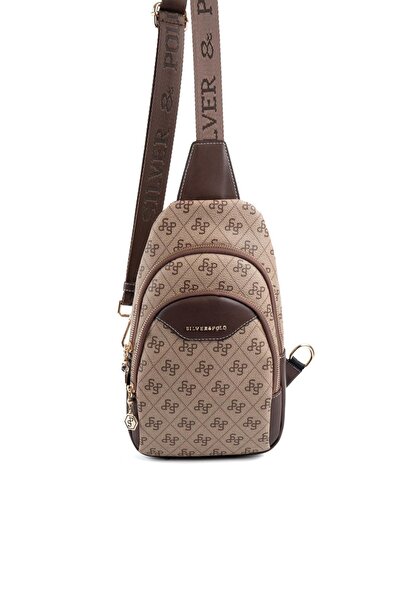 Silver Polo Тъмно бежово - кафява дамска чанта за тяло SP959