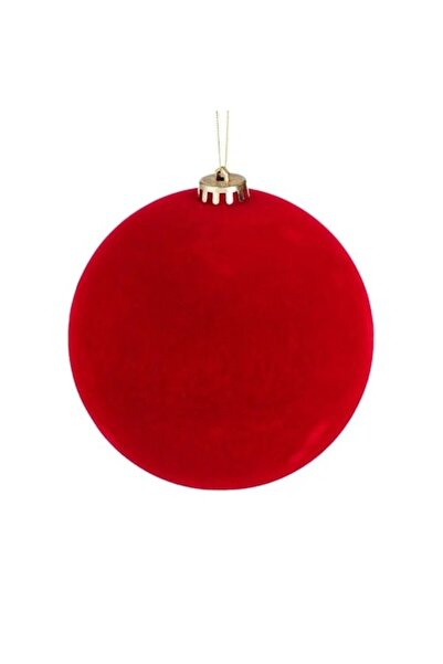 ANTBRO Ornament de Crăciun pentru brad - glob roșu din catifea, 15 cm