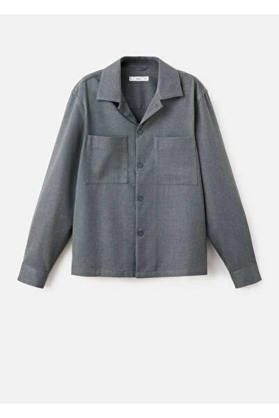 MANGO Man Akışkan cepli overshirt