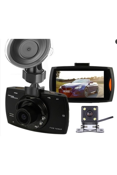 Generic كاميرا سيارة أمامية وخلفية بعدسة مزدوجة بدقة 1080 بكسل مع رؤية ليلية ومستشعر G وكشف الحركة