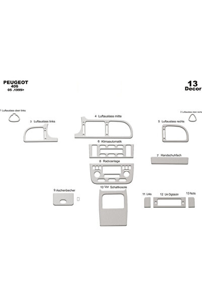 Marscockpitdesign غطاء كونسول وصندوق التخزين لسيارة بيجو 406 موديل 1999-2005،...