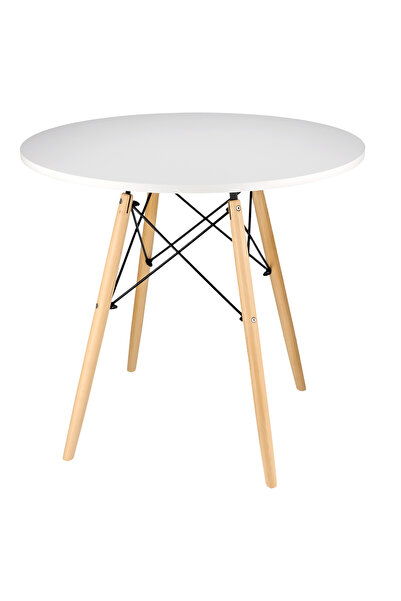 Other Masă rotundă scandinavă modernă, albă, pentru living, sufragerie, bucăt...