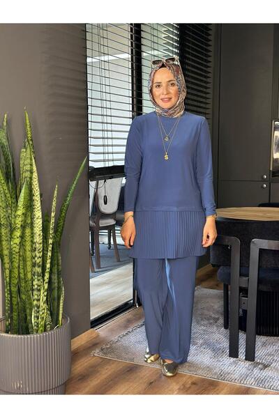 Marka 4204 ETEK UCU PİLİSELİ SANDY TAKIM İNDİGO S-M