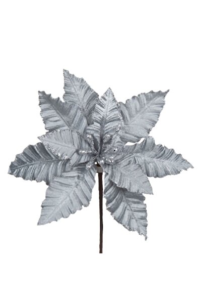 OEM Floare de Crăciun argintie, 30 cm