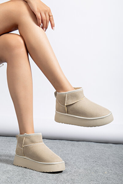 MODA MHS ΓΥΝΑΙΚΕΙΑ ΜΙΝΙ ΜΠΟΤΕΣ NUBUCK ΜΕ ΦΑΝΕΛΑ ΕΣΩΤΕΡΙΚΑ ΨΗΛΗ ΣΟΛΑ U-K