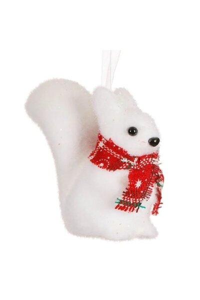 ANTBRO Ornament de Crăciun pentru brad - Veveriță din spumă cu eșarfă cu dung...