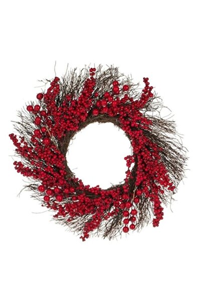 ANTBRO ® Coroană decorativă de Crăciun cu fructe de pădure roșii mici și mari...