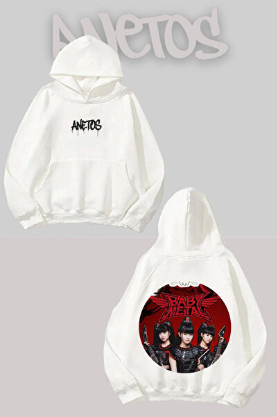 Anetos Rucsac Baby Metal cu imprimeu Alb cu glugă Swea tricou