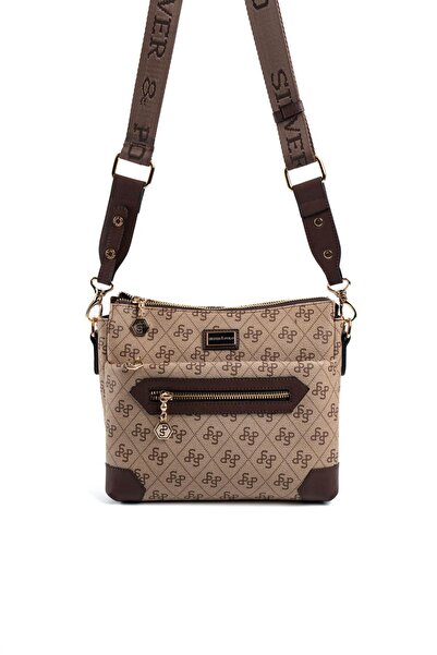 Silver Polo Silver & Polo Dark Beige - Brown Sp1110 Women's Crossbody Bag