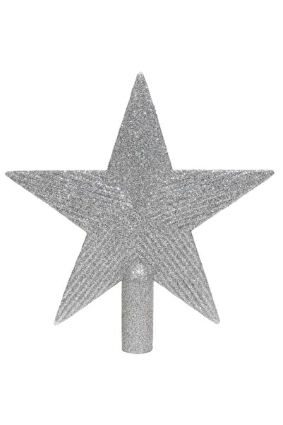 ANTBRO ® vârf de brad de Crăciun cu stea argintie și sclipici, 22 cm