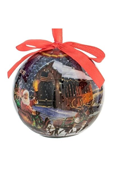 ANTBRO Χριστουγεννιάτικο στολίδι με υδρόγειο σφαίρα με έλκηθρο και Άγιο Βασίλ...