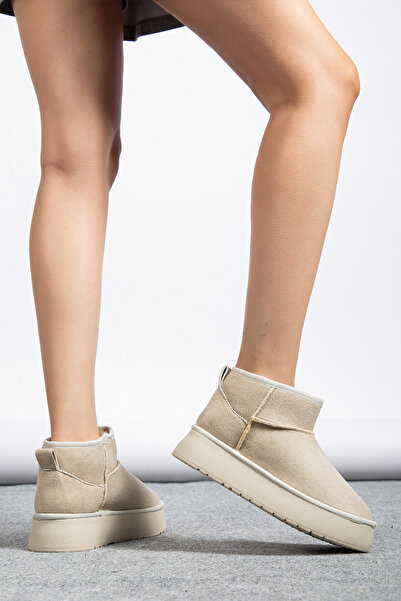 MODA MHS ΓΥΝΑΙΚΕΙΑ ΜΙΝΙ ΜΠΟΤΕΣ NUBUCK ΜΕ ΦΑΝΕΛΑ ΕΣΩΤΕΡΙΚΑ ΨΗΛΗ ΣΟΛΑ U-K