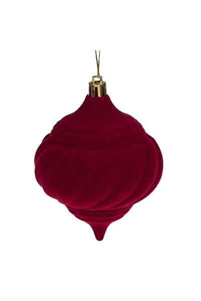 ANTBRO Ornament de Crăciun - glob de ceapă din spumă catifelată, vișiniu cu d...