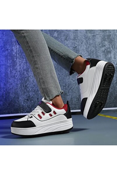 Yasee Siyah Beyaz Çocuk Paten Ayakkabı