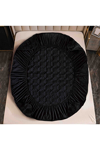 JOJO HOME Velvet Quilted Topper Cover, 140x200, 3 Pieces, Black
