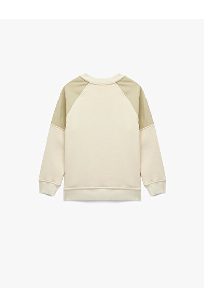 Koton Long Sleeve Crew Neck Printed Oversize Sweatshirt