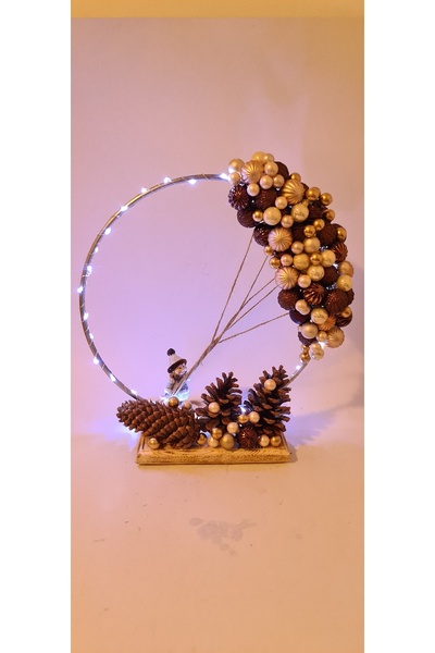 Yellow Tulip Decoratiune/aranjament copil pt masa Craciun, cerc 30 cm, instal...