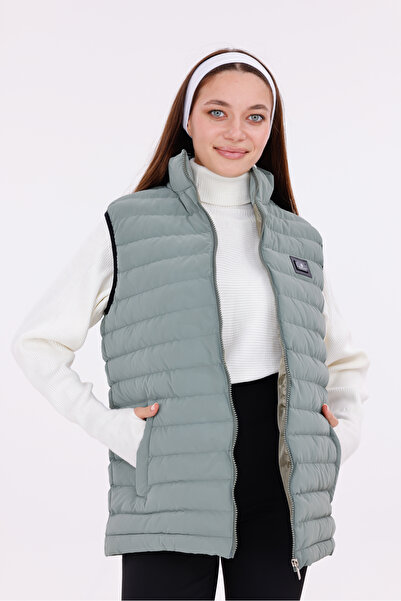 Royalside Women's Mint Green Nova Fabric Puffer Vest
