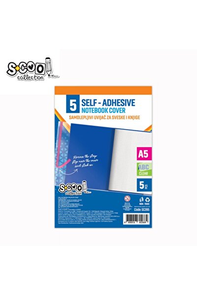 S COOL Copertă transparentă pentru caiet A5, autoadezivă, set 5 buc. - S-COOL