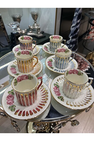 P&ORA PREMIUM KITCHEN PRODUCTS Eldekor 6 Person Colorful Cup Set