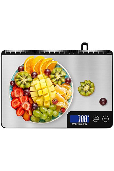 Diyife 15kg Digital Kitchen Scale - Stainless Steel, LCD