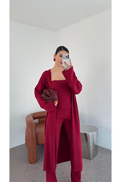 HAZELANNA 3-Piece Burgundy Set