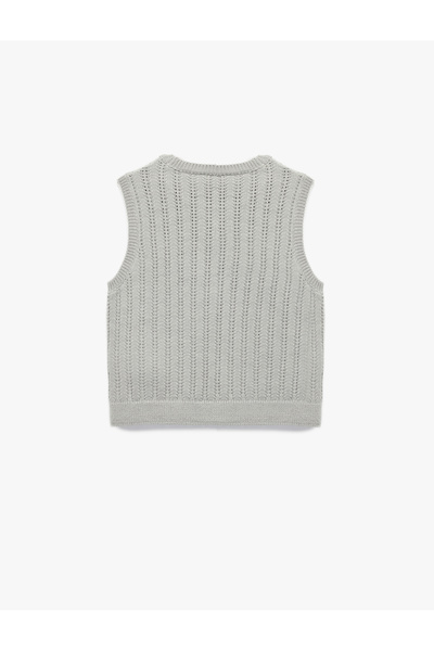 Koton Openwork Sleeveless Crew Neck Knit Sweater