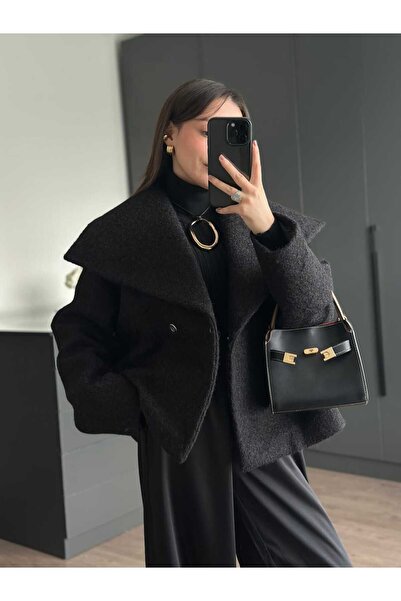 Tugen Co MELANJ BUKLET KISA SİYAH KABAN