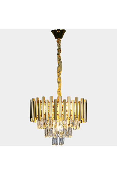 HAMER : ثريا كريستال فاخرة نجف كريستال ذهبي مقاس 40 سم