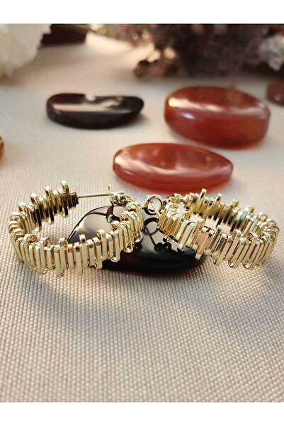 Bilge Takı Premium Özel ve Günlük Kullanıma Uygun Tırtıklı Model Çelik Küpe Ç...