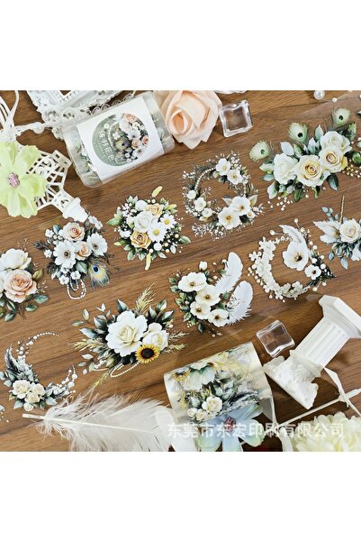 İthal G3-2m bandă PET cu flori albe