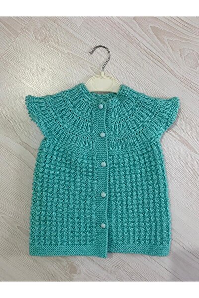 Green Hill Hand-Knitted Cardigan for a Two-And-A-Half-Year-Old Child
