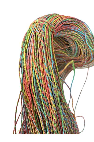 Kevser nur tuhafiye خيط ورقي (2 مم 25 جرام) خيط رافيا طبيعي من القش لصنع الحقائب والحرف اليدوية