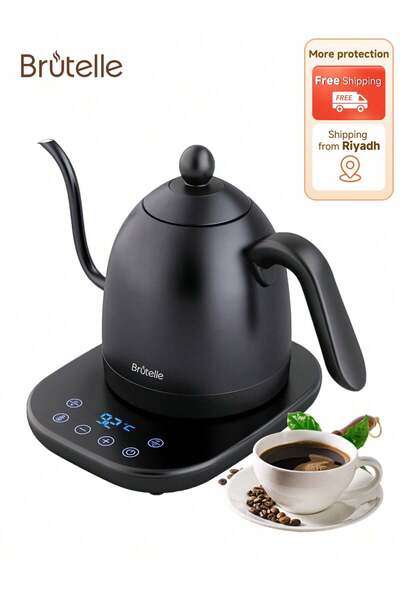 Brutelle غلاية كهربائية على شكل عنق الإوزة، غلاية قهوة V60، سعة 800 مل، 1200 واط، لتحضير القهوة، ركن القهوة