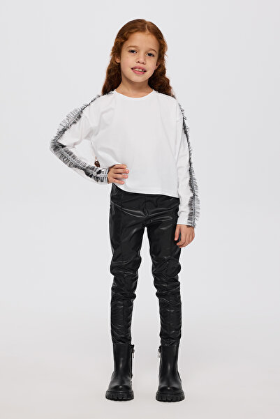 Panço Kız Çocuk Beyaz Tişört