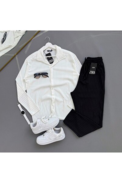 Combineman35 Men's Vertical Striped Lycra Ottoman Suit