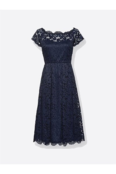 Bulalgiy Kadın Lacivert Dantelli Elbise - BGA736853