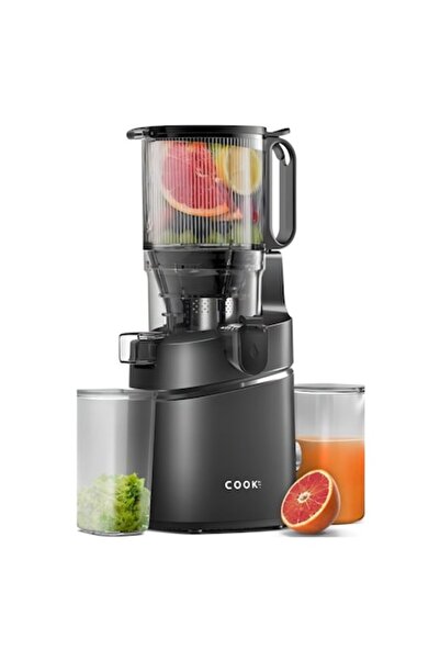 COOK-IT Slowjuicer XL Cold-Press Juicer, 250W, Auger, 1L Juice, 900ml Pulp, Black
