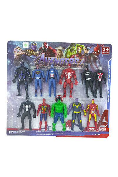 FEN TOYS Avengers Süper Kahramanlar 11 Adet 12 Cm. Figür Oyuncak Seti Örümcek...
