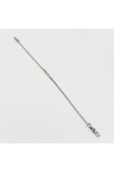 Miruva سوار نسائي من الفضة على شكل خرز رفيع على شكل مسار مائي