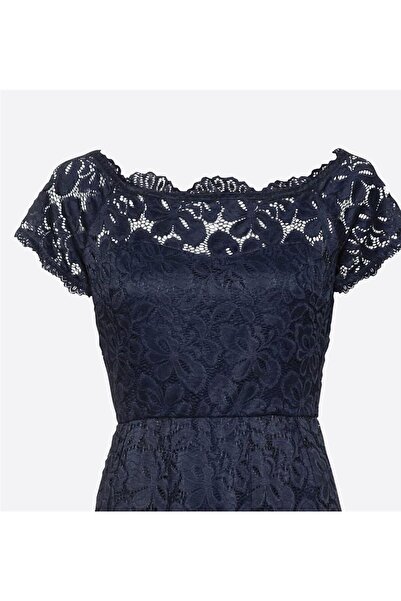 Bulalgiy Kadın Lacivert Dantelli Elbise - BGA736853