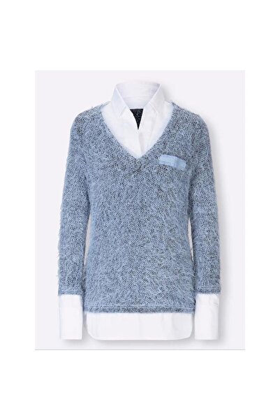 Bulalgiy Kadın Mavi Gömlek ve Kazak - BGA488987