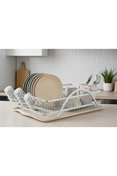 Begin Power Deco Alüminyum Bulaşıklık Paslanmaz Bardak Tabak Kurutma Sepeti