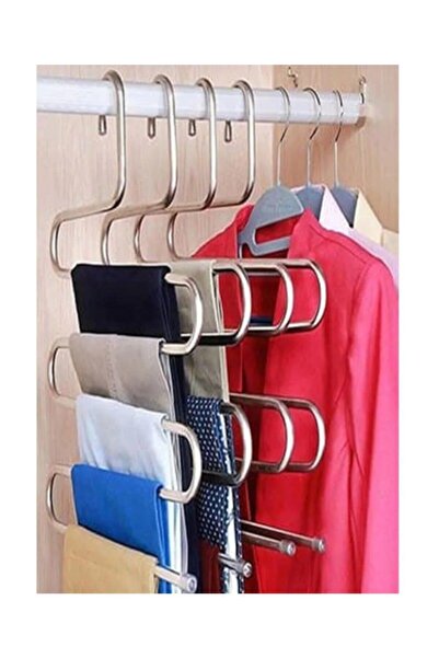 Vip Home Concept Market Ürünleri Umeraș pentru pantaloni cu 5 niveluri, eșarfă, umerăș pentru eșarfe, 5 bucăți, 2 bucăți