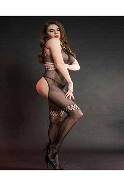 For Dreams Siyah Dantelli Fantezi Vucut Çorabı