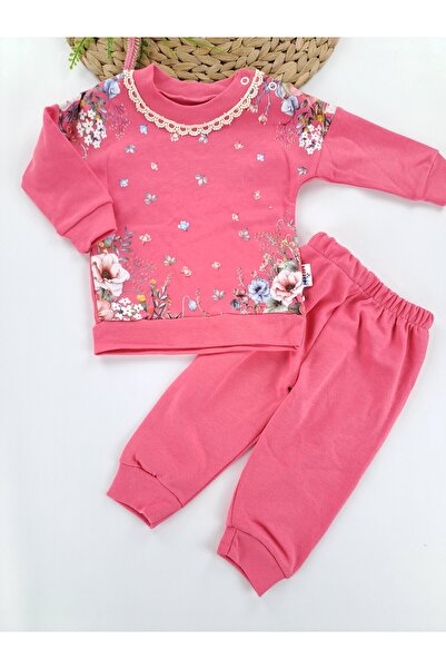 Butik طقم ملابس قطنية ممشطة للأطفال البنات مكون من قطعتين بدون بطانة داخلية أ...