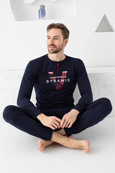 embody Pijama bărbătească premium din bumbac, cu mâneci și pantaloni lungi, i...