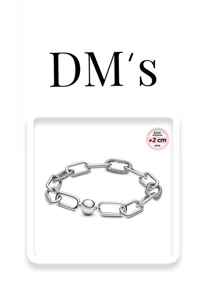 DM’s Silver Kalın Me Zincir Gümüş Bileklik